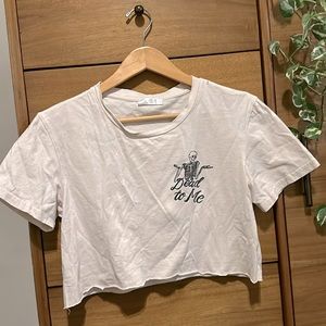 Sheshow Dead to Me Cream Crop Top